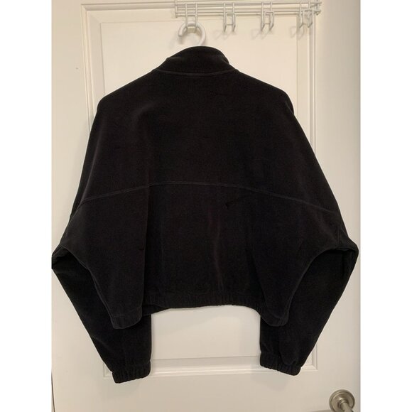 Nike One Women's Therma-FIT Oversized 1/2-Zip Fleece Top Small Black Velour - Picture 2 of 8